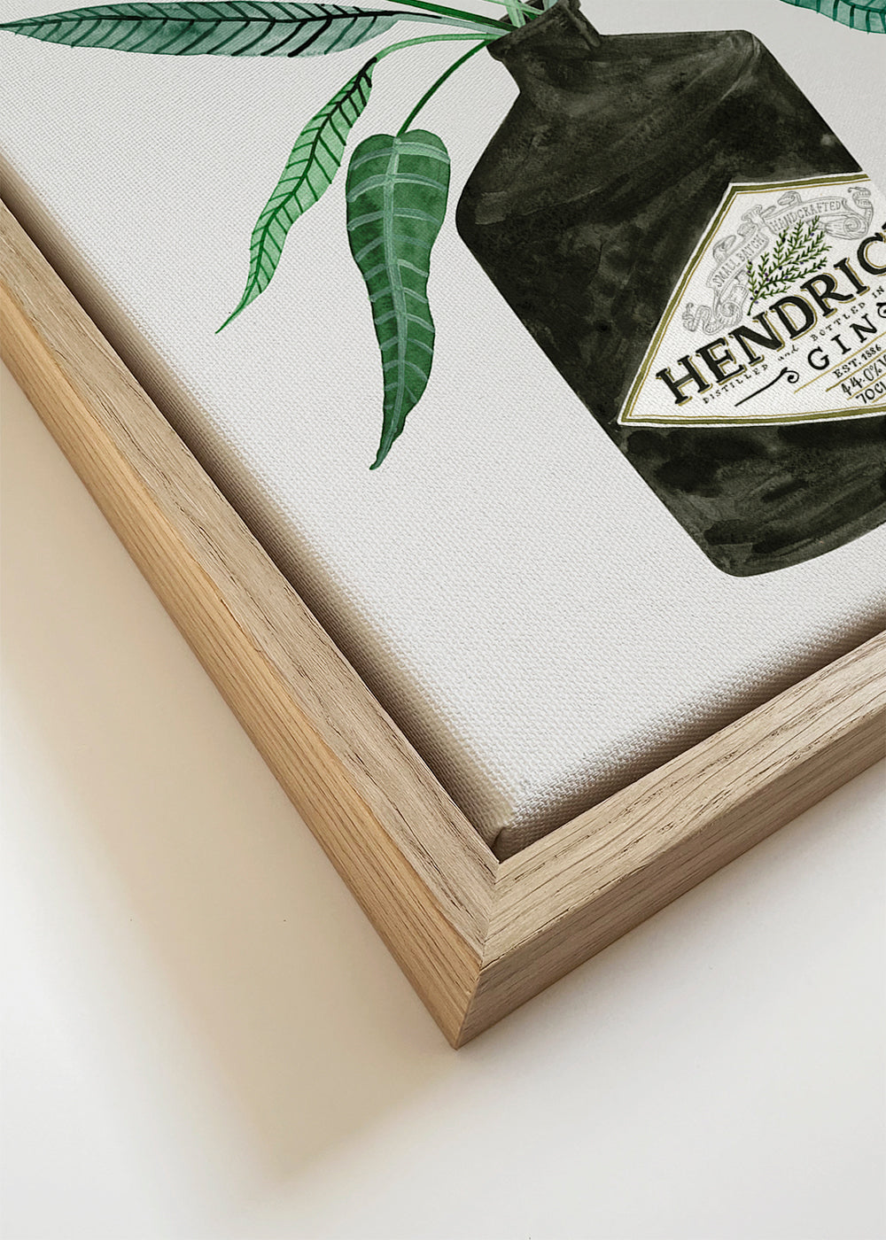 Obraz do kuchyně lahev Hendrick's s listím