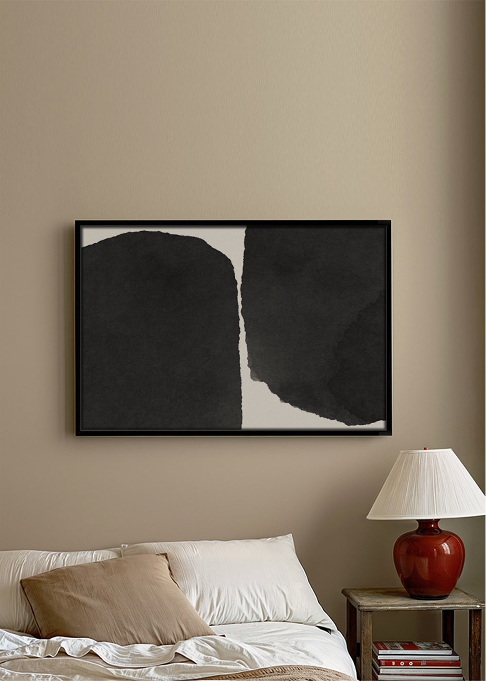 Černobílé umění minimal se skvrnami inkoustu