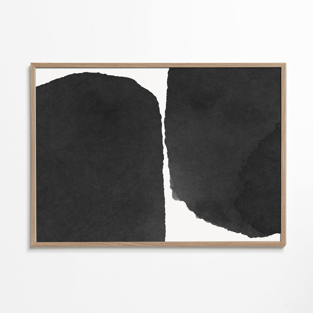 Černobílé umění minimal se skvrnami inkoustu