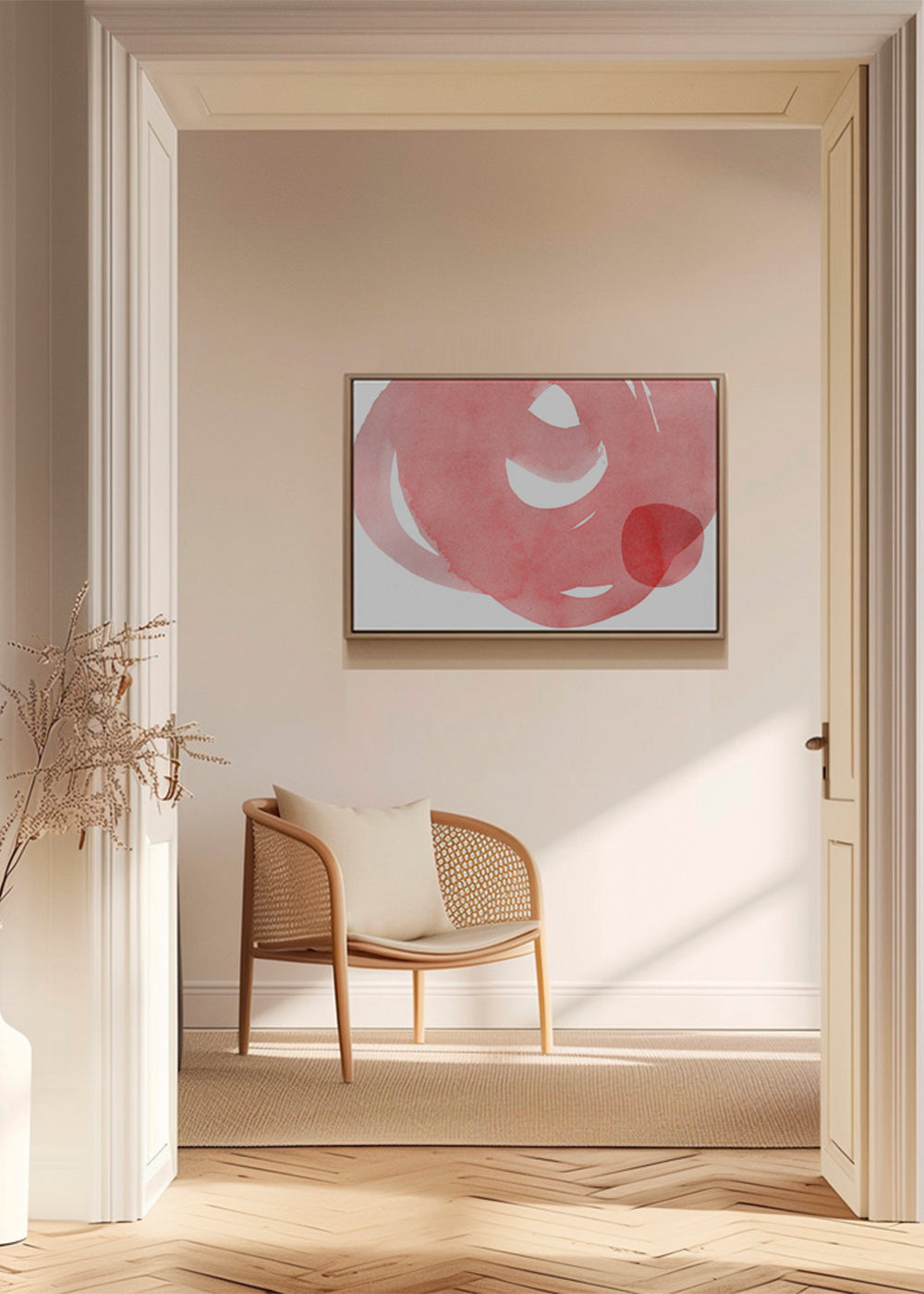 Minimalistický růžový akvarel