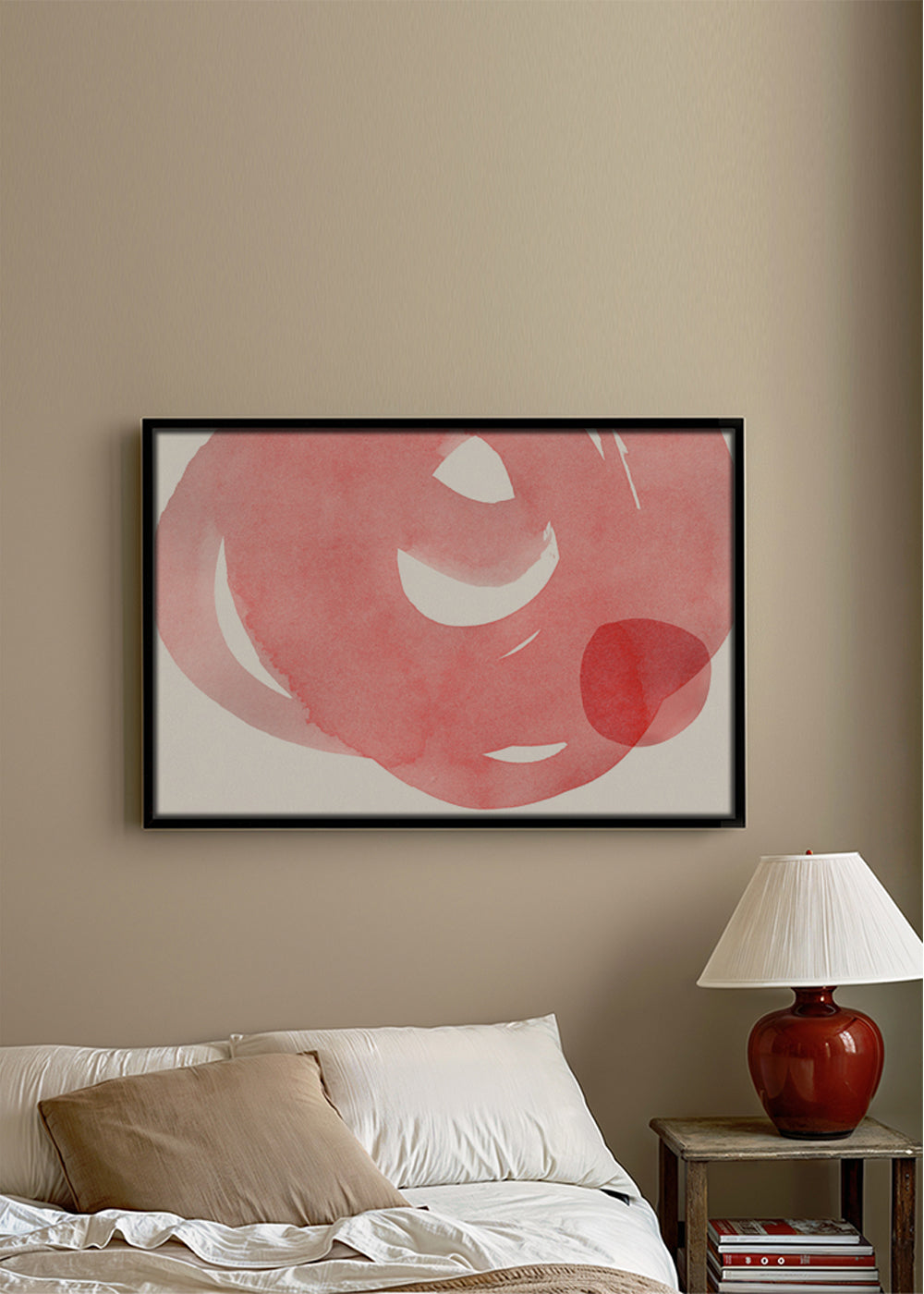 Minimalistický růžový akvarel