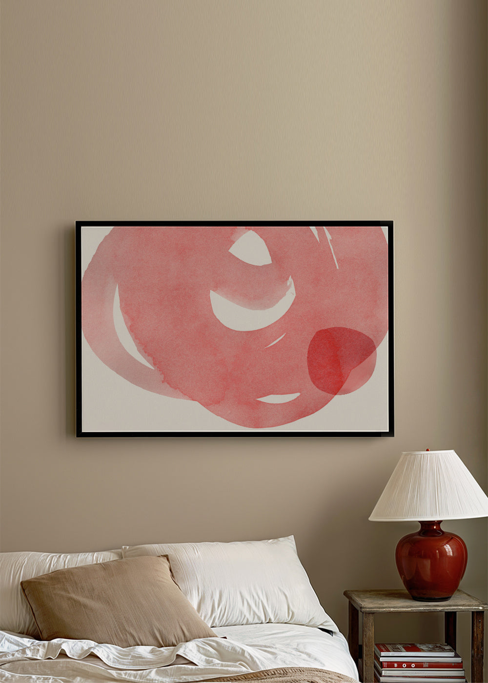 Minimalistický růžový akvarel