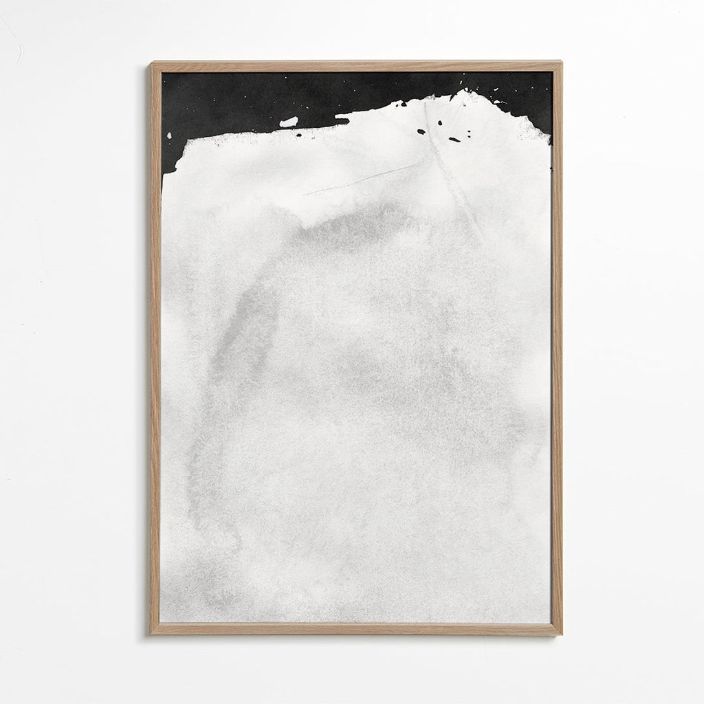 Černobílá práce s minimalistickou akvarelovou texturou