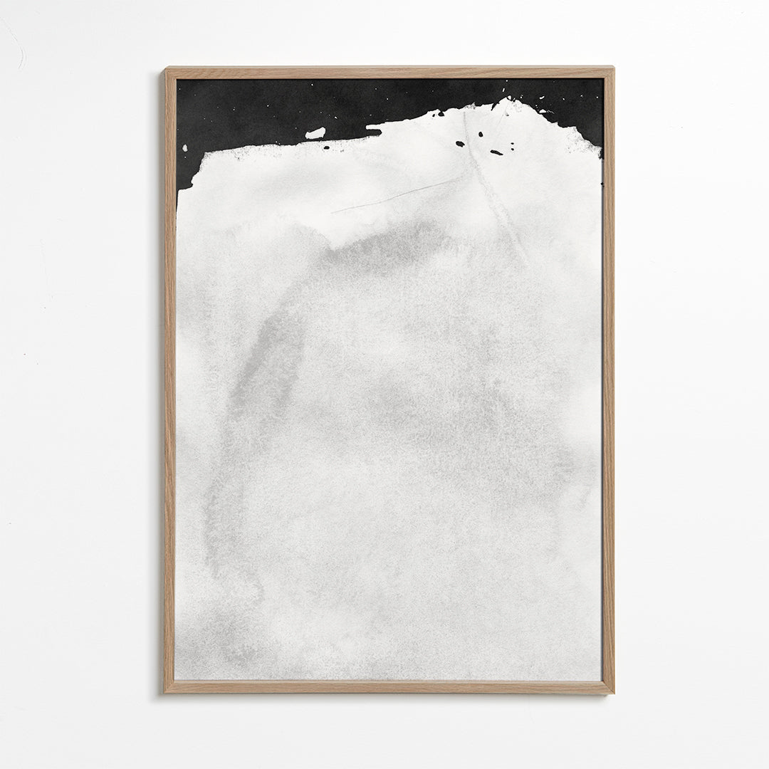 Černobílá práce s minimalistickou akvarelovou texturou