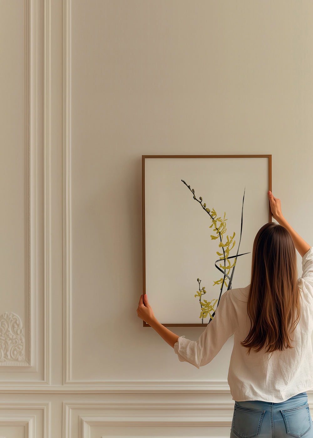 Botanický plakát: žlutá orchidej minimal