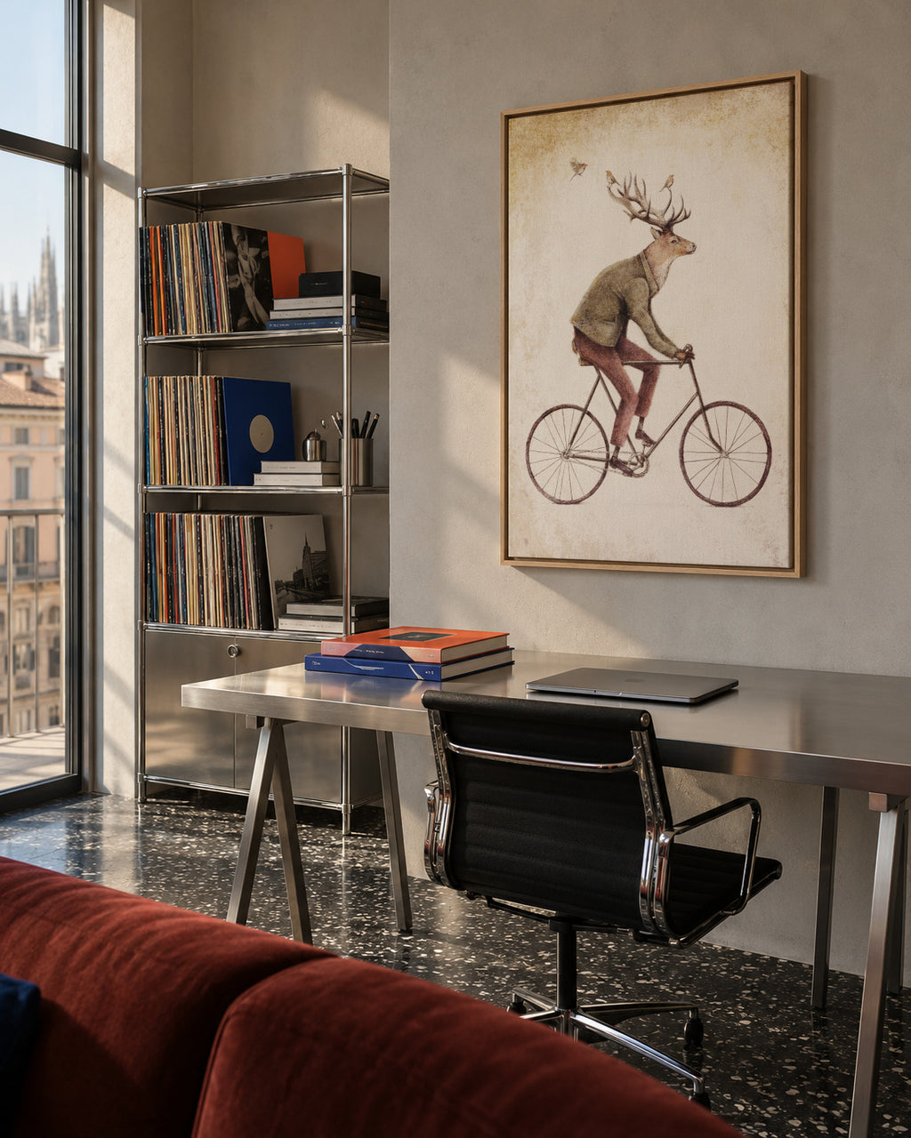 Even a Gentleman rides - Framed canvas in an interior