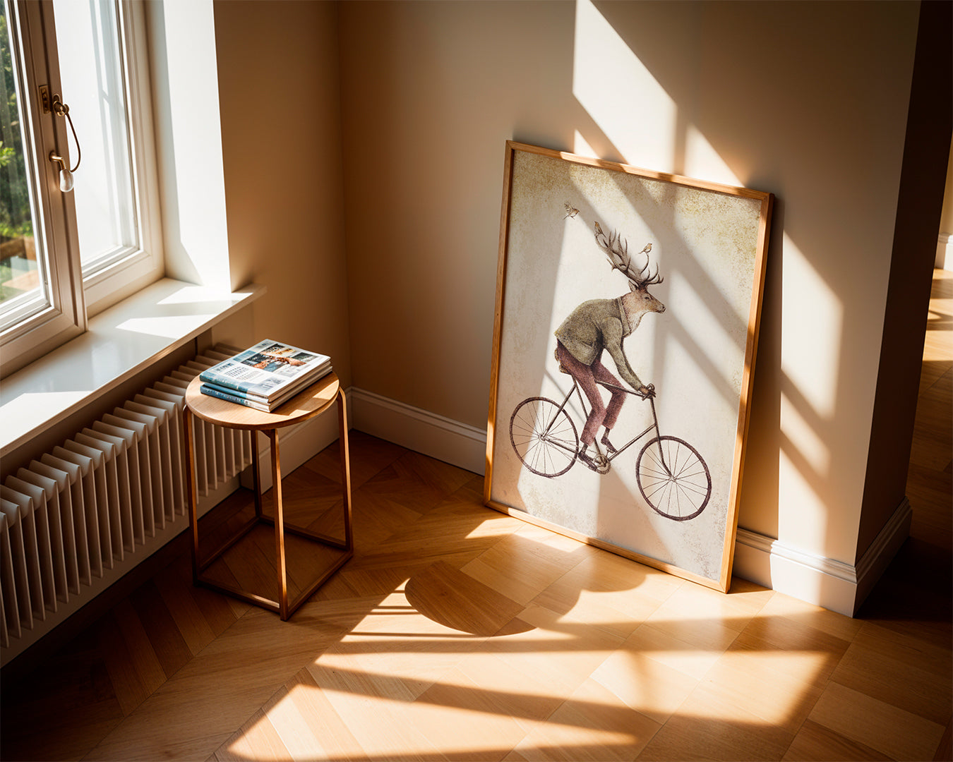 Vintage tisk: jelen na kole