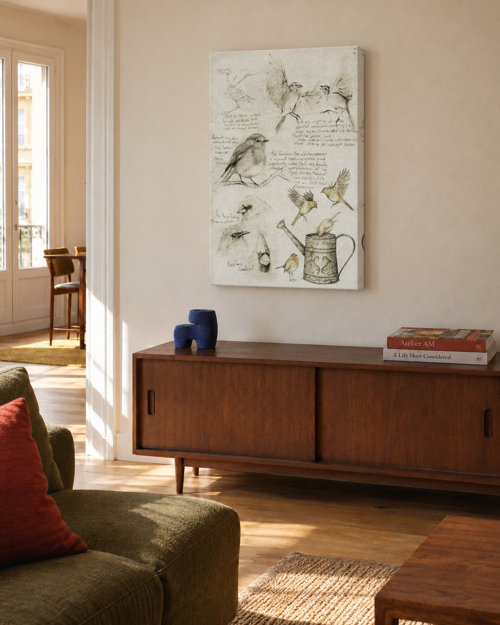 Birds - Unframed canvas in an interior
