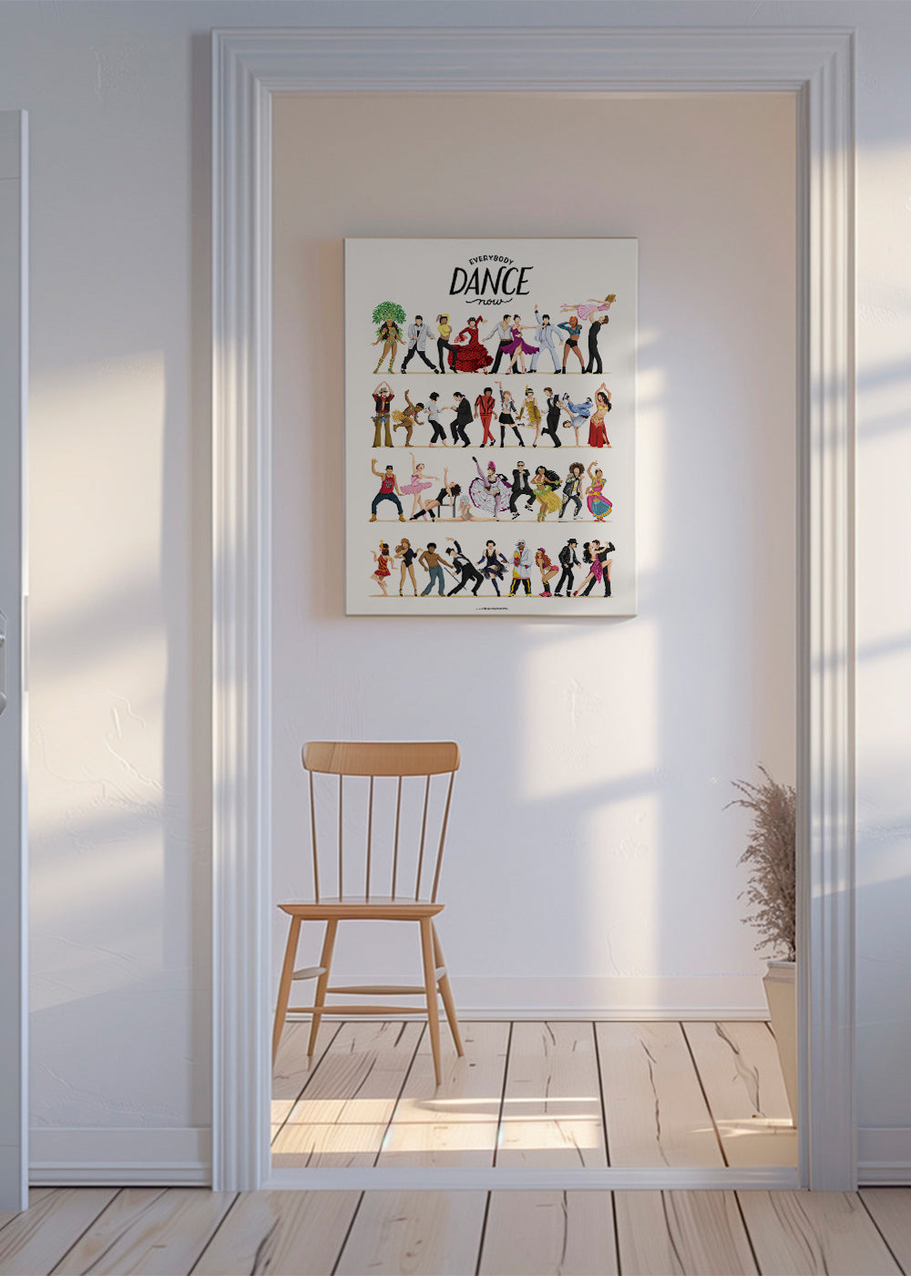 Ilustrace tanečníků v pohybu