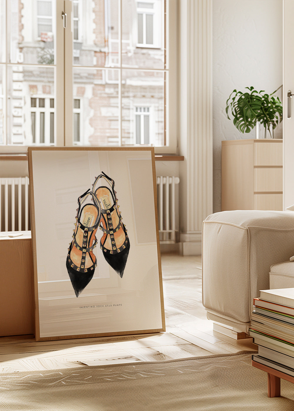 Ilustrace bot Valentino s hřeby