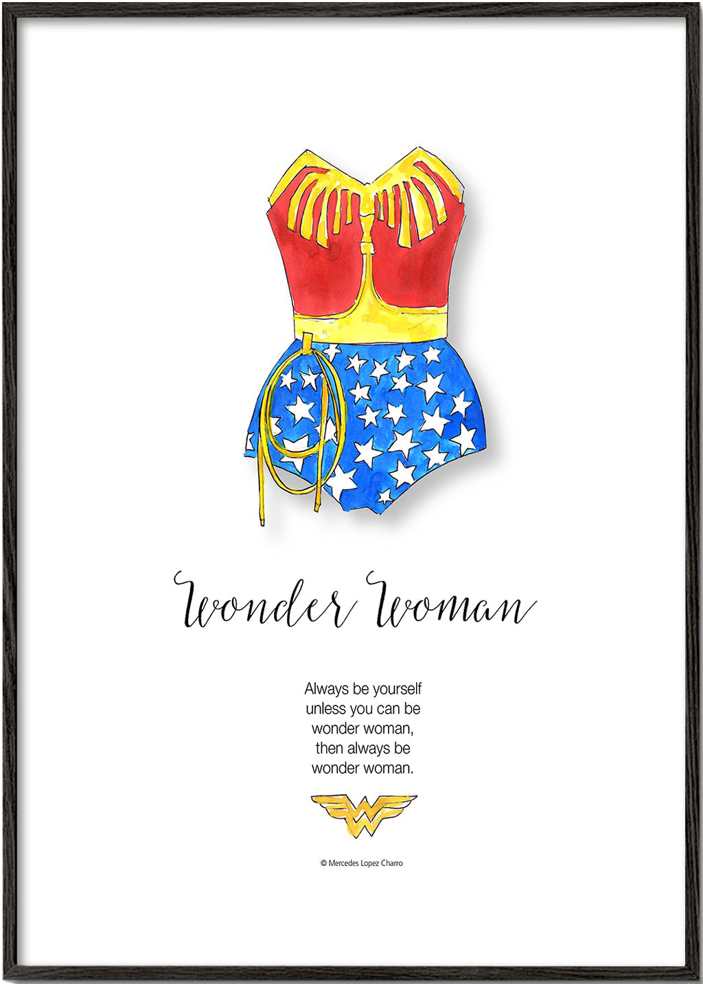 Ilustrace Wonder Woman akvarel