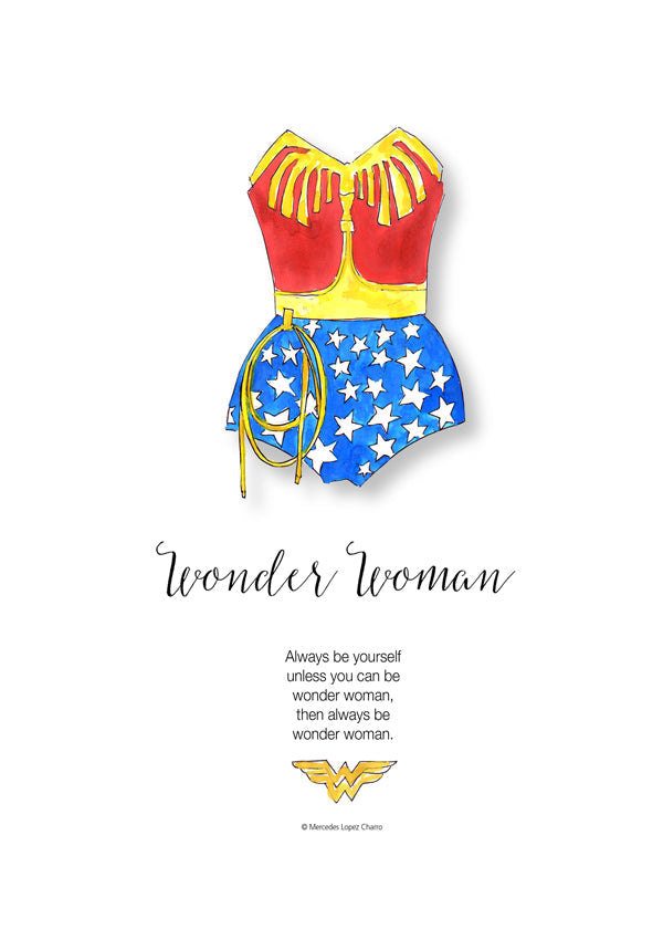 Ilustrace Wonder Woman akvarel