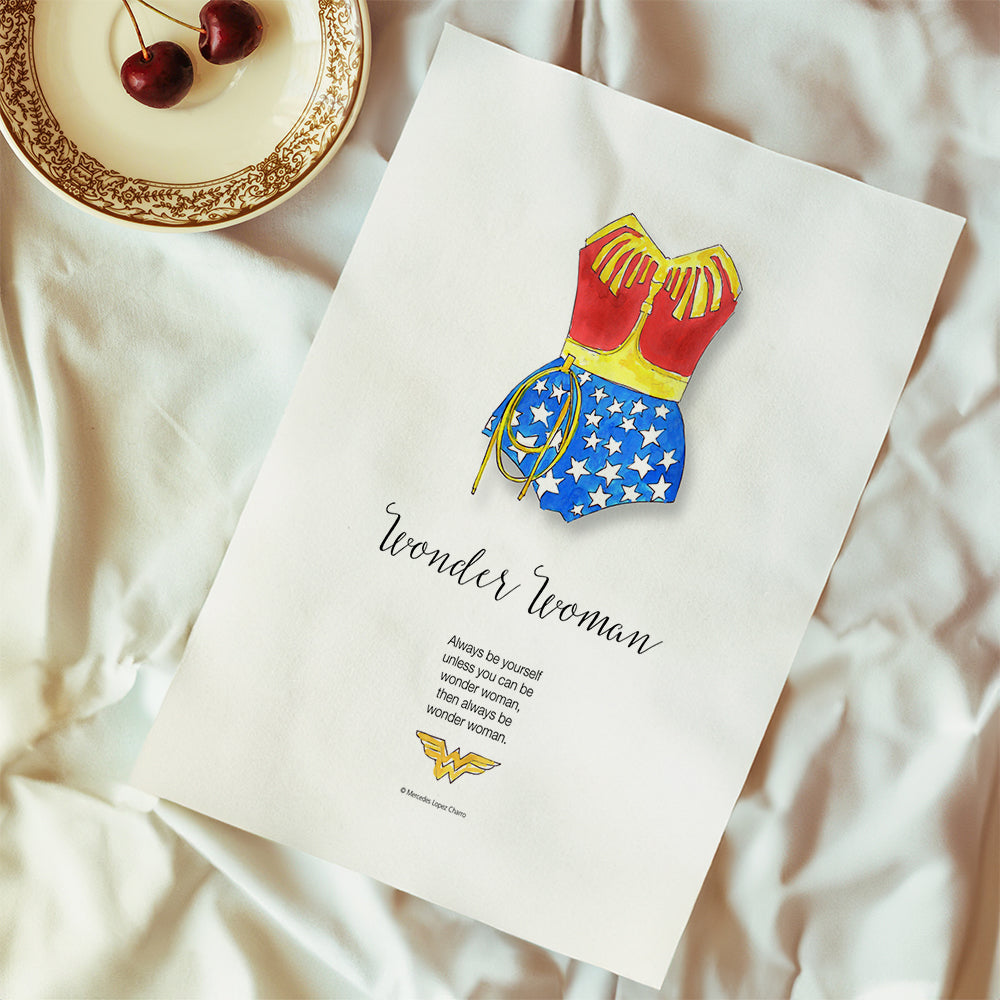 Ilustrace Wonder Woman akvarel