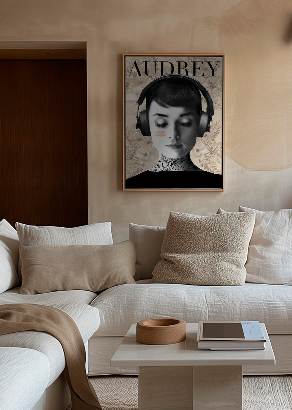 Vintage obraz Audrey se sluchátky
