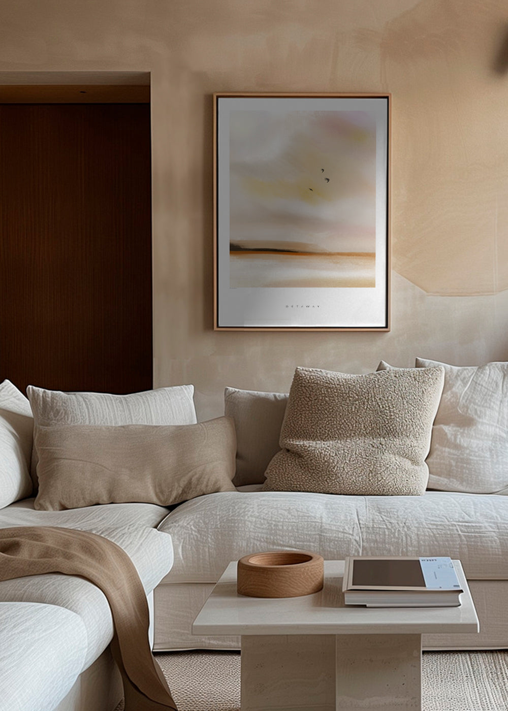 Krajinářský obraz: pastelové pobřeží