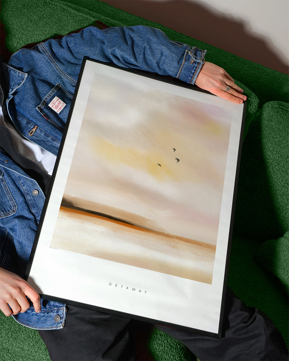 Krajinářský obraz: pastelové pobřeží