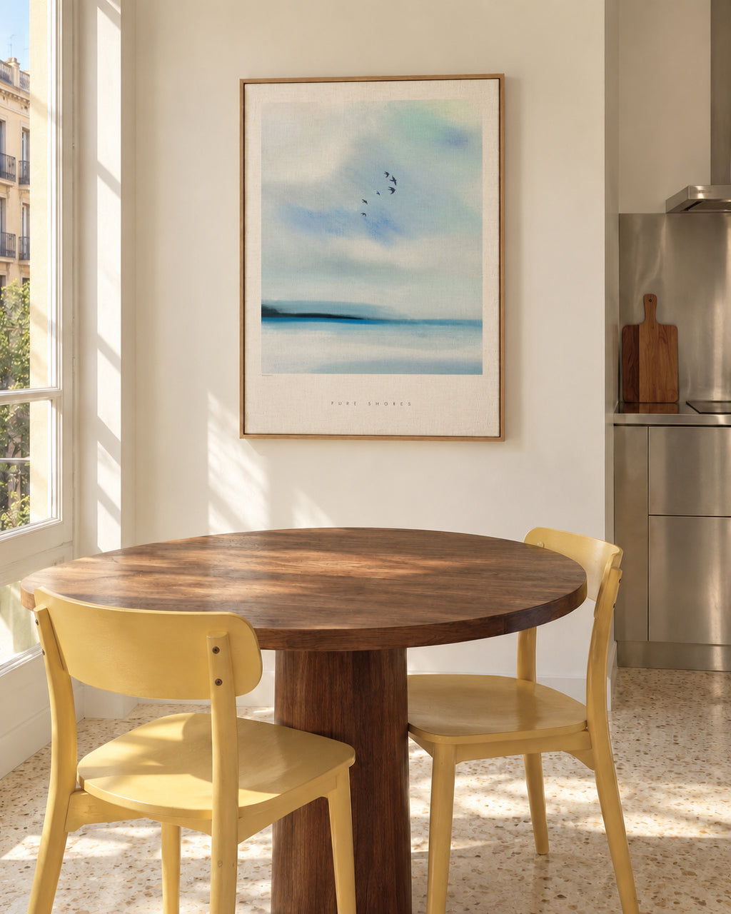 Pure shores - Framed canvas in an interior