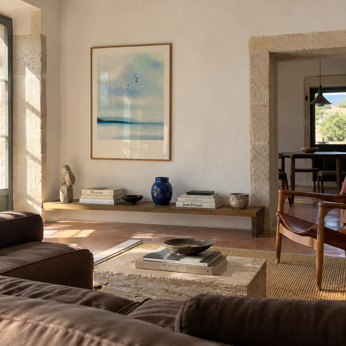 Pure shores - Framed poster in an interior