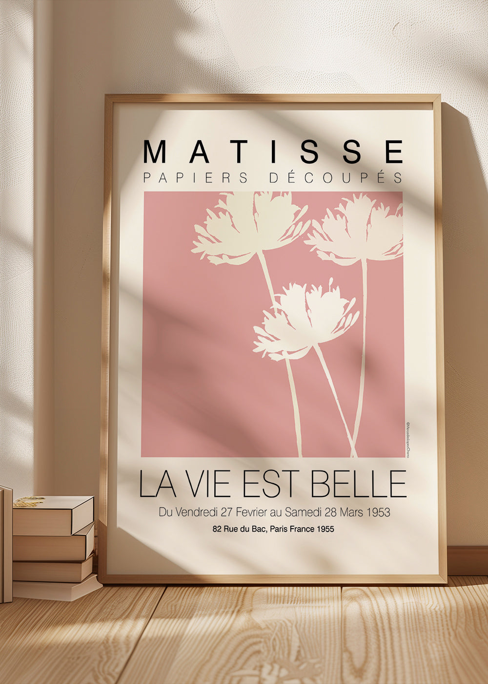 Botanický plakát Matisse růžové vystřihovánky