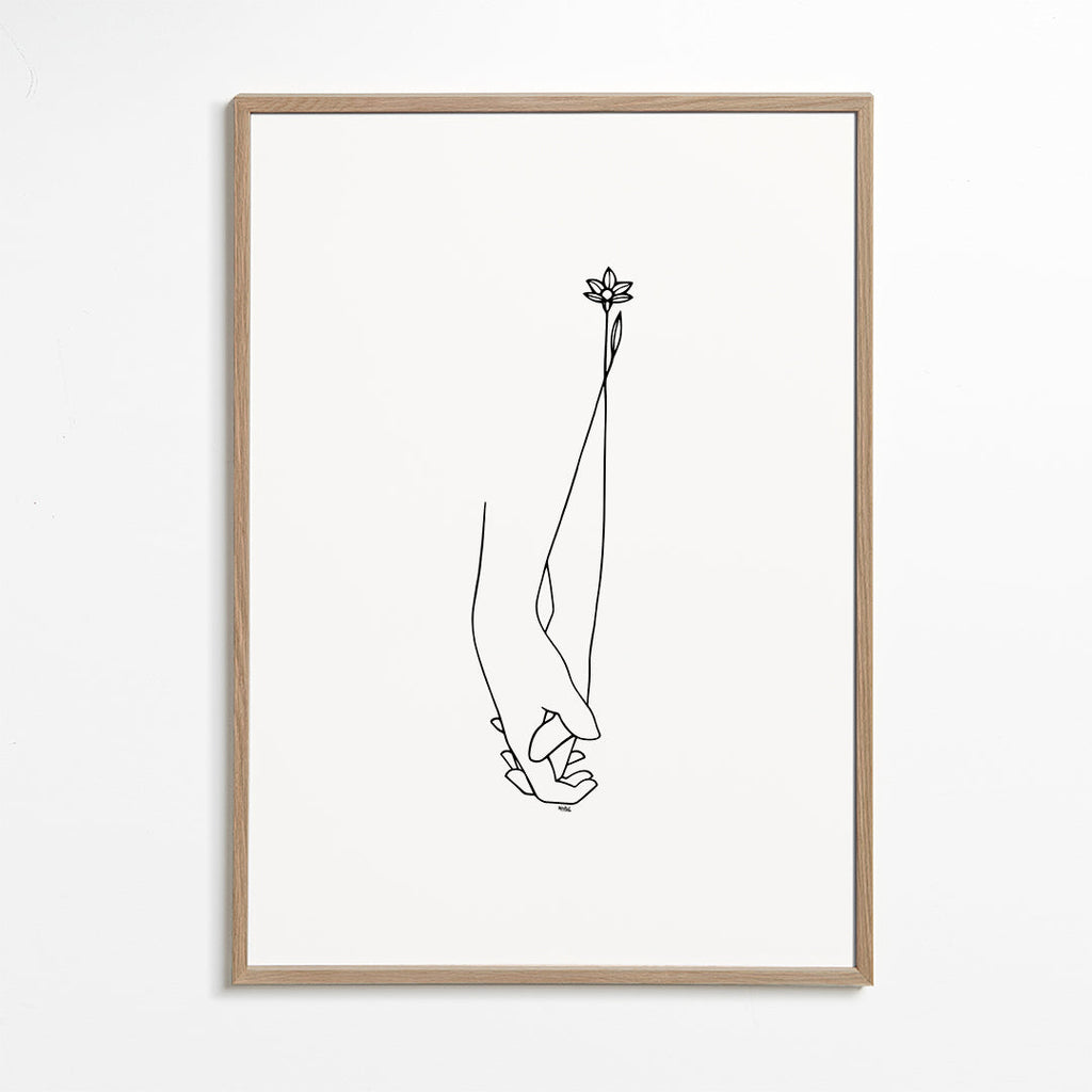 Minimalistická lineární ilustrace rukou
