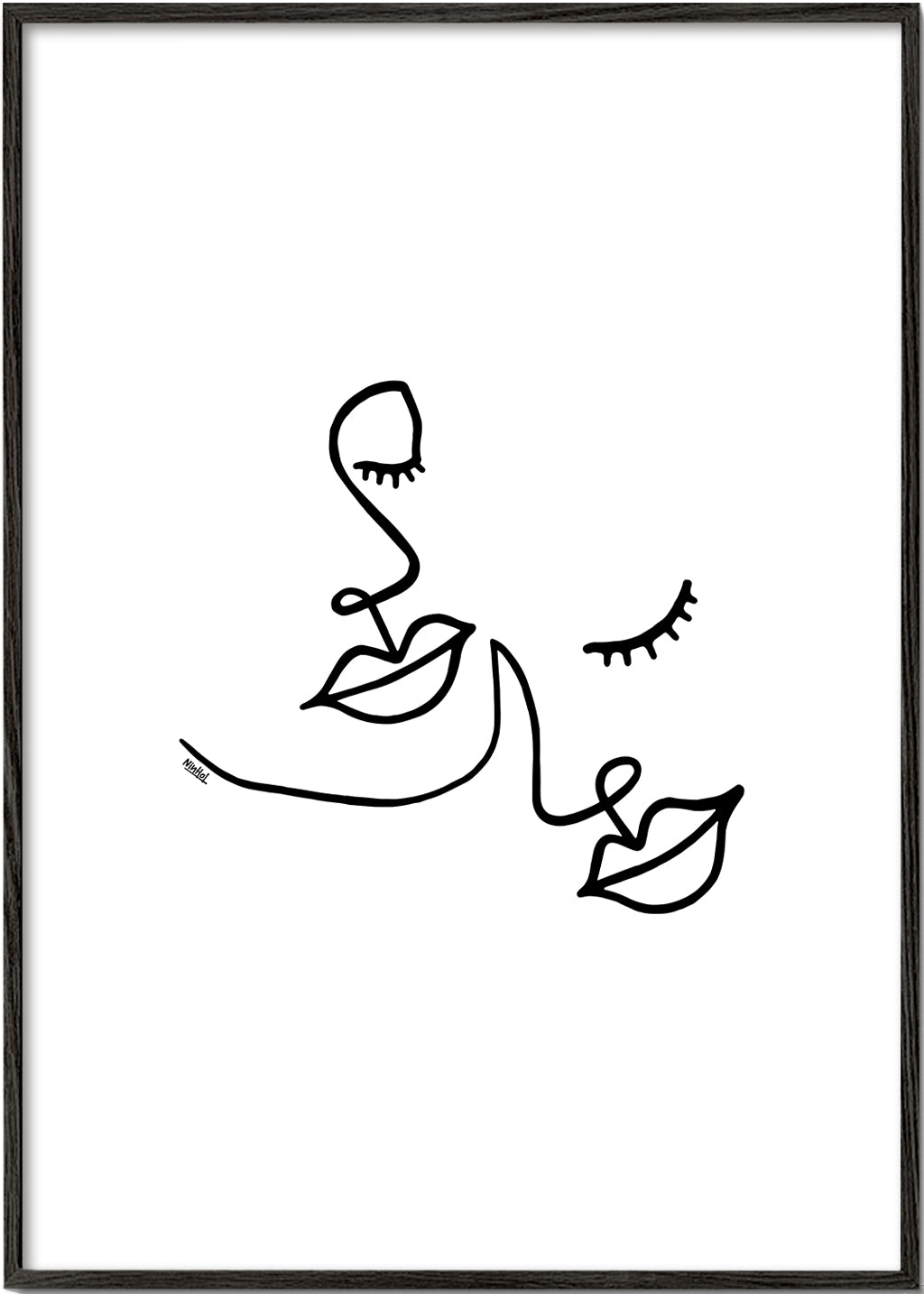 Ilustrace tváří v linii minimalistická
