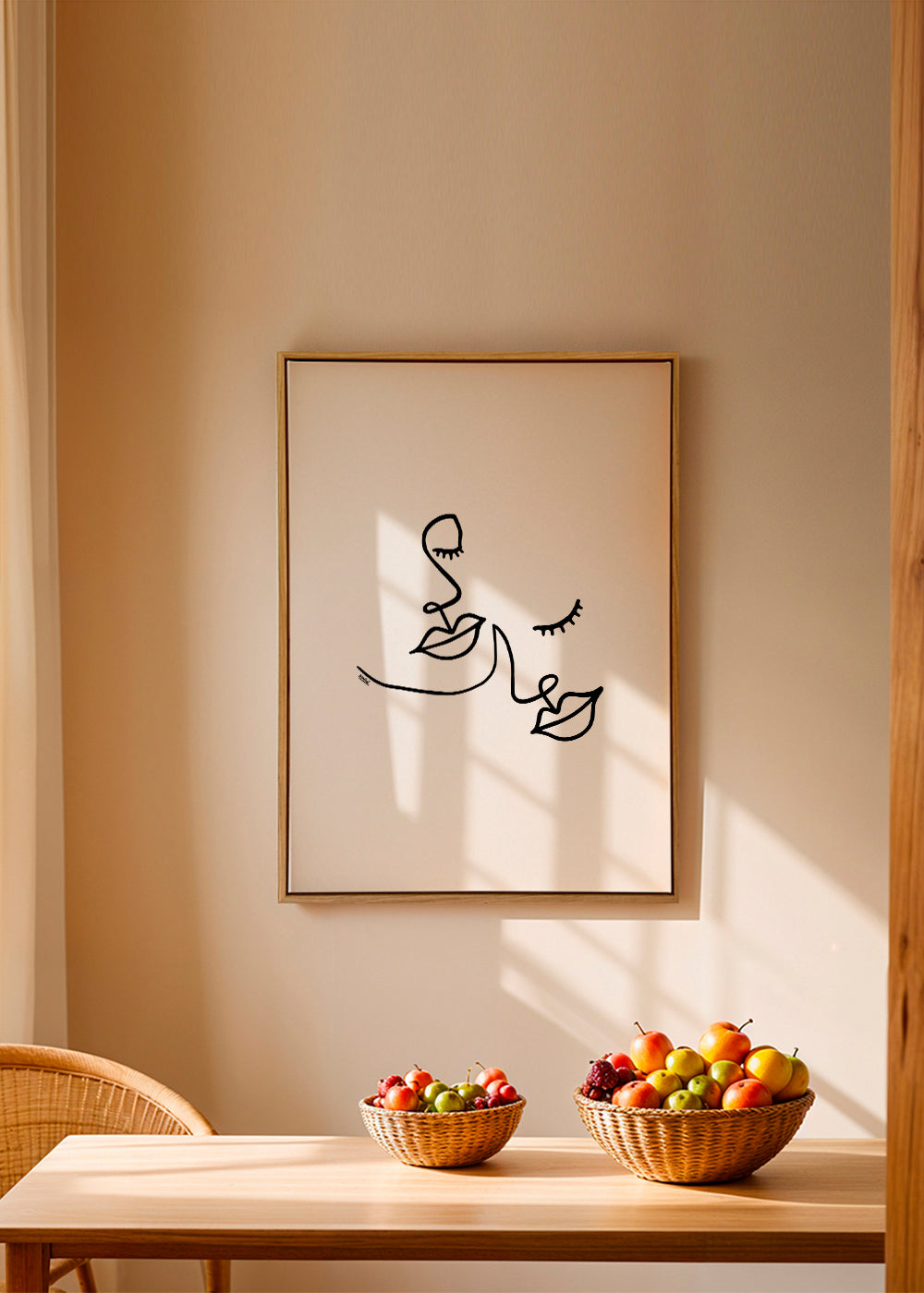 Ilustrace tváří v linii minimalistická