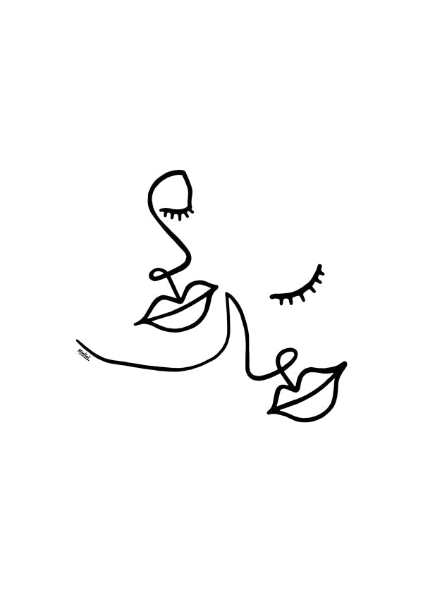 Ilustrace tváří v linii minimalistická