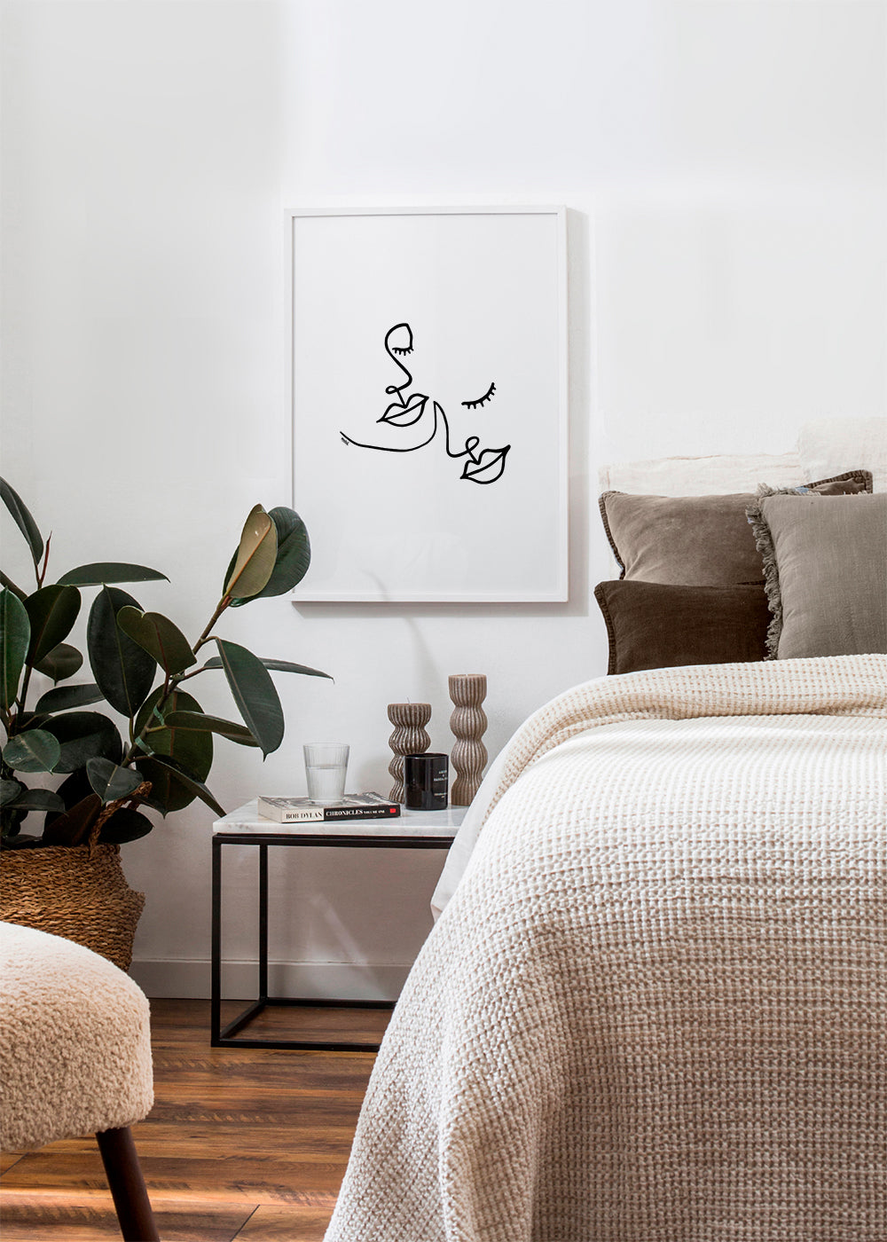 Ilustrace tváří v linii minimalistická