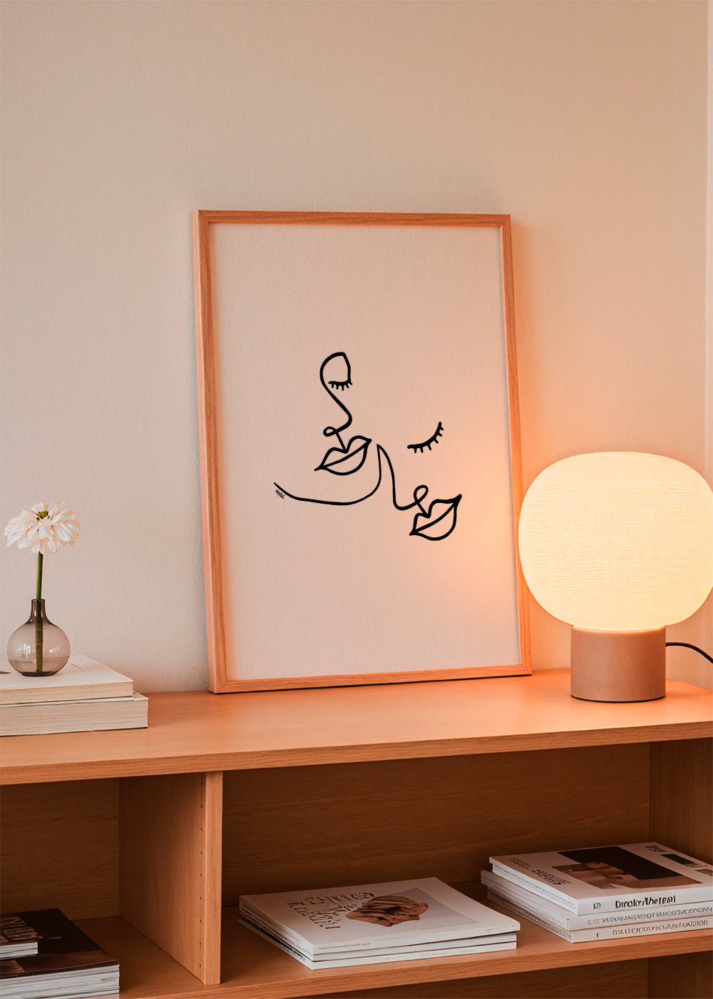Ilustrace tváří v linii minimalistická
