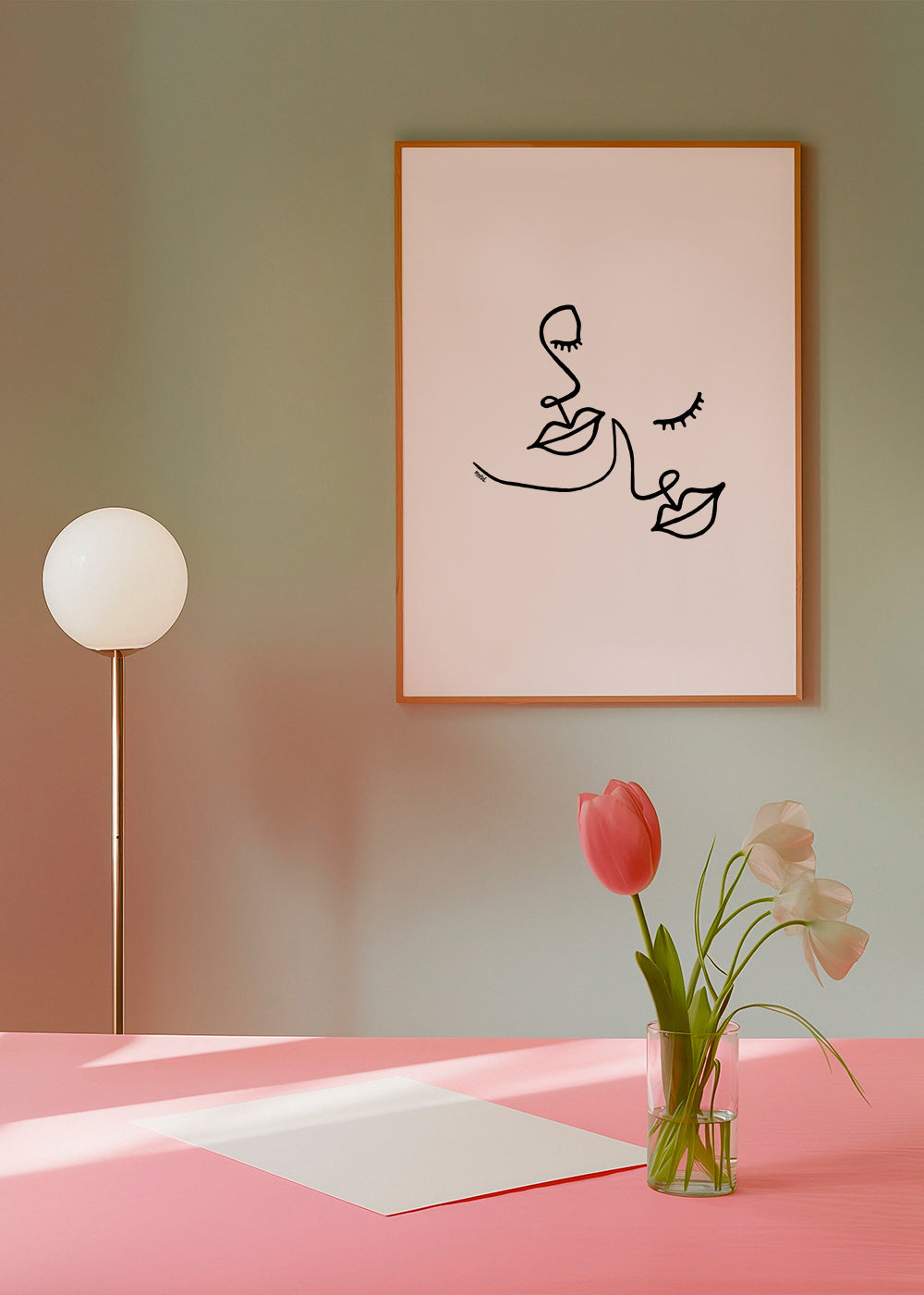 Ilustrace tváří v linii minimalistická