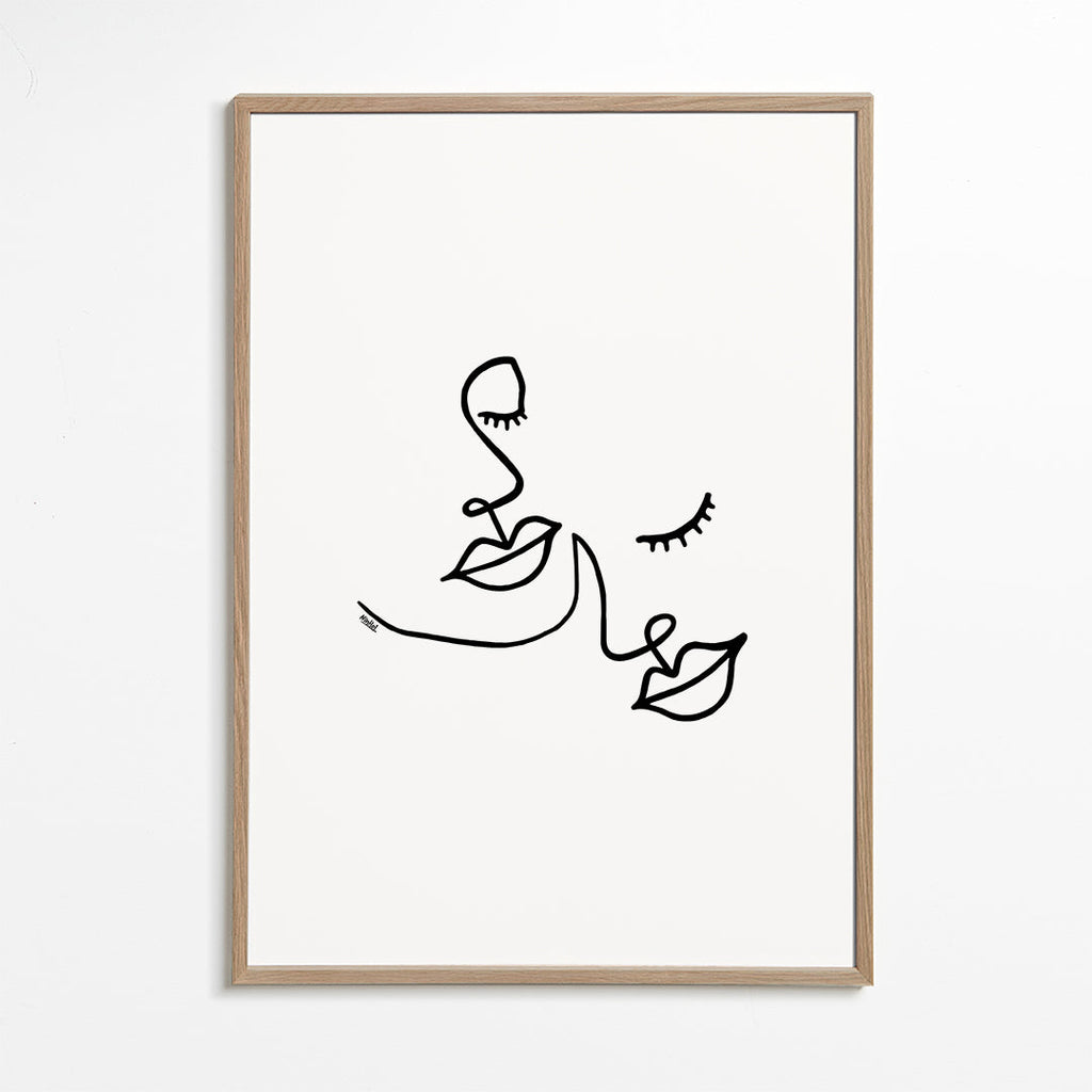 Ilustrace tváří v linii minimalistická