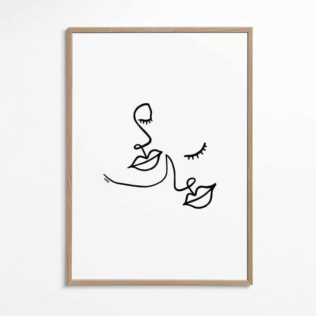Ilustrace tváří v linii minimalistická