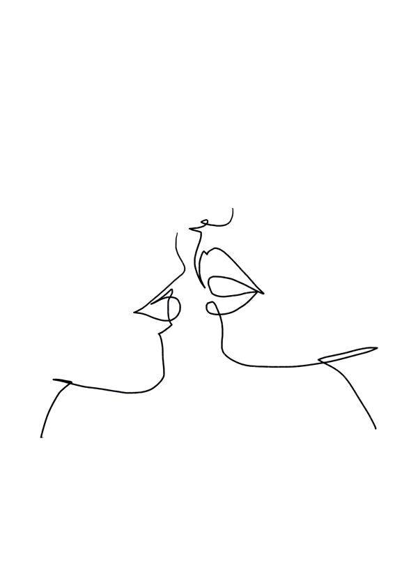 Ilustrace polibku jednou čarou