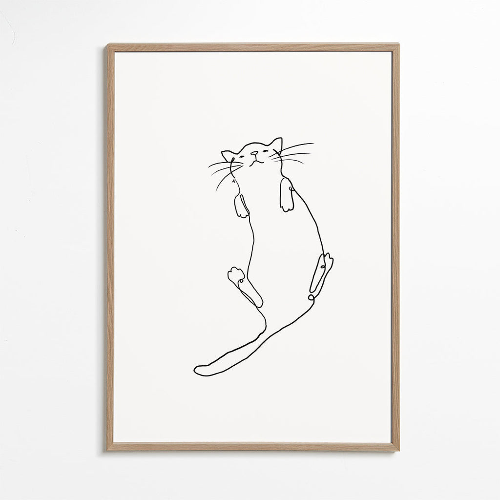 Obraz kočka čára minimalistická