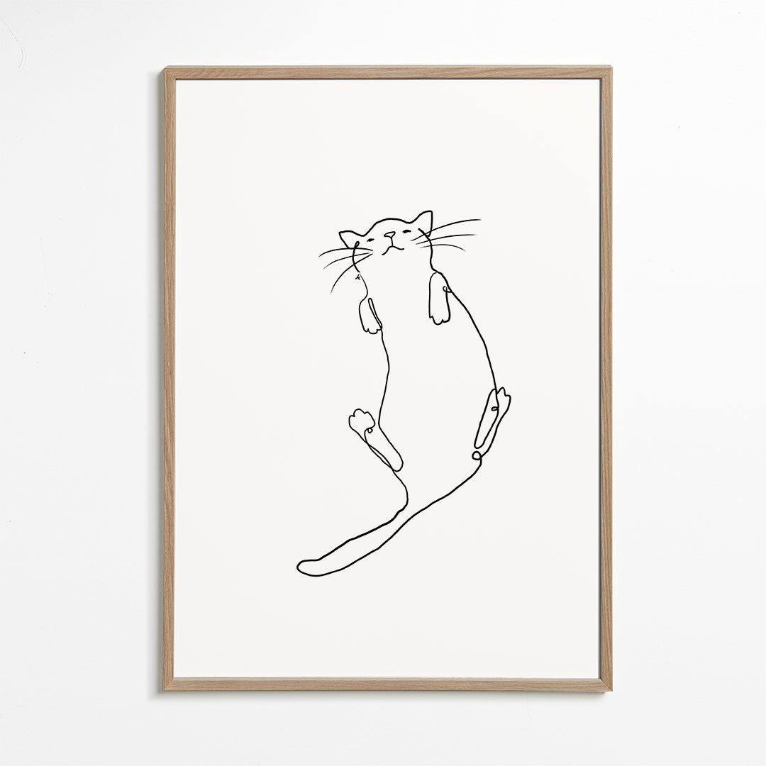 Obraz kočka čára minimalistická