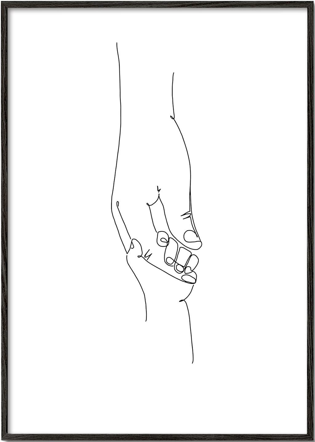 Line art ilustrace dětských rukou