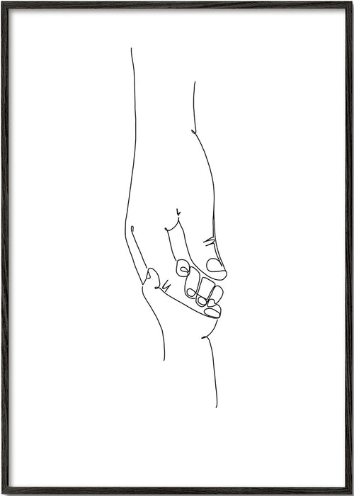Line art ilustrace dětských rukou