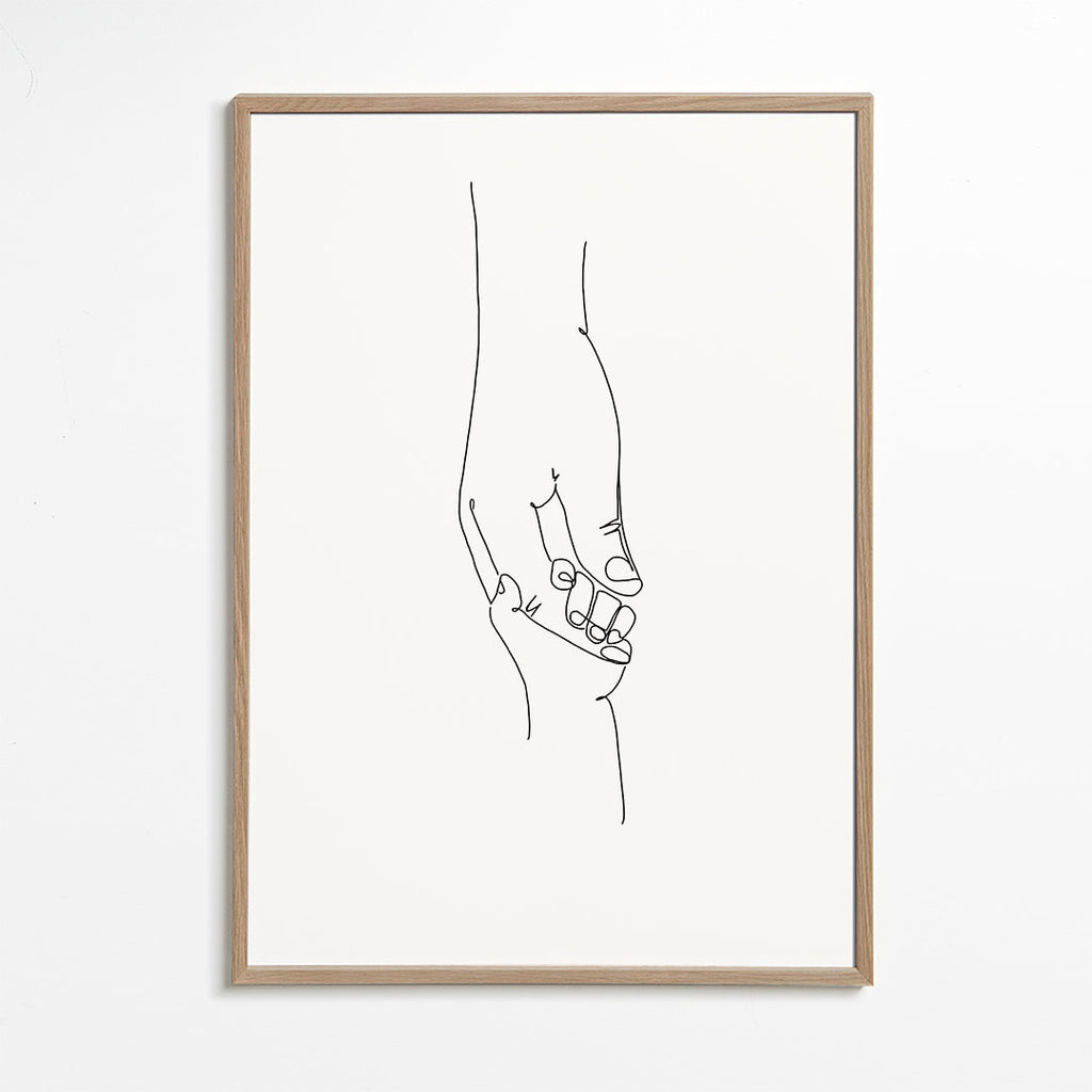 Line art ilustrace dětských rukou