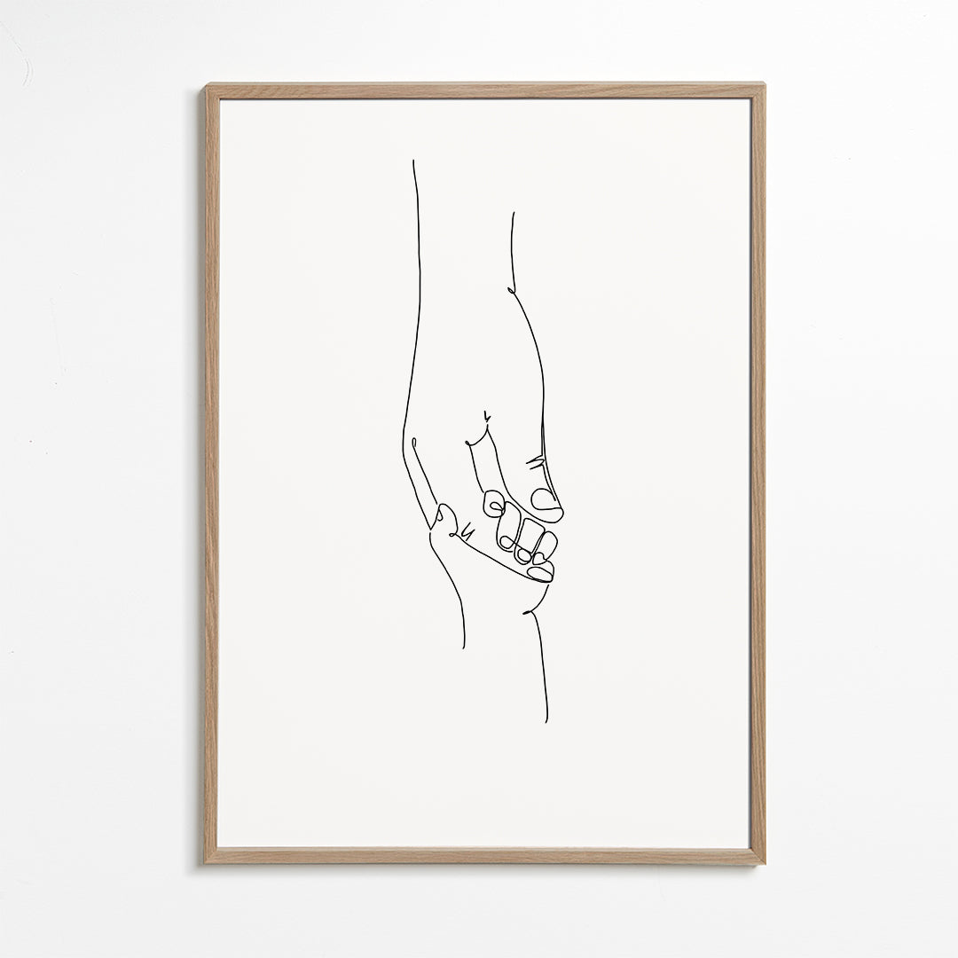 Line art ilustrace dětských rukou