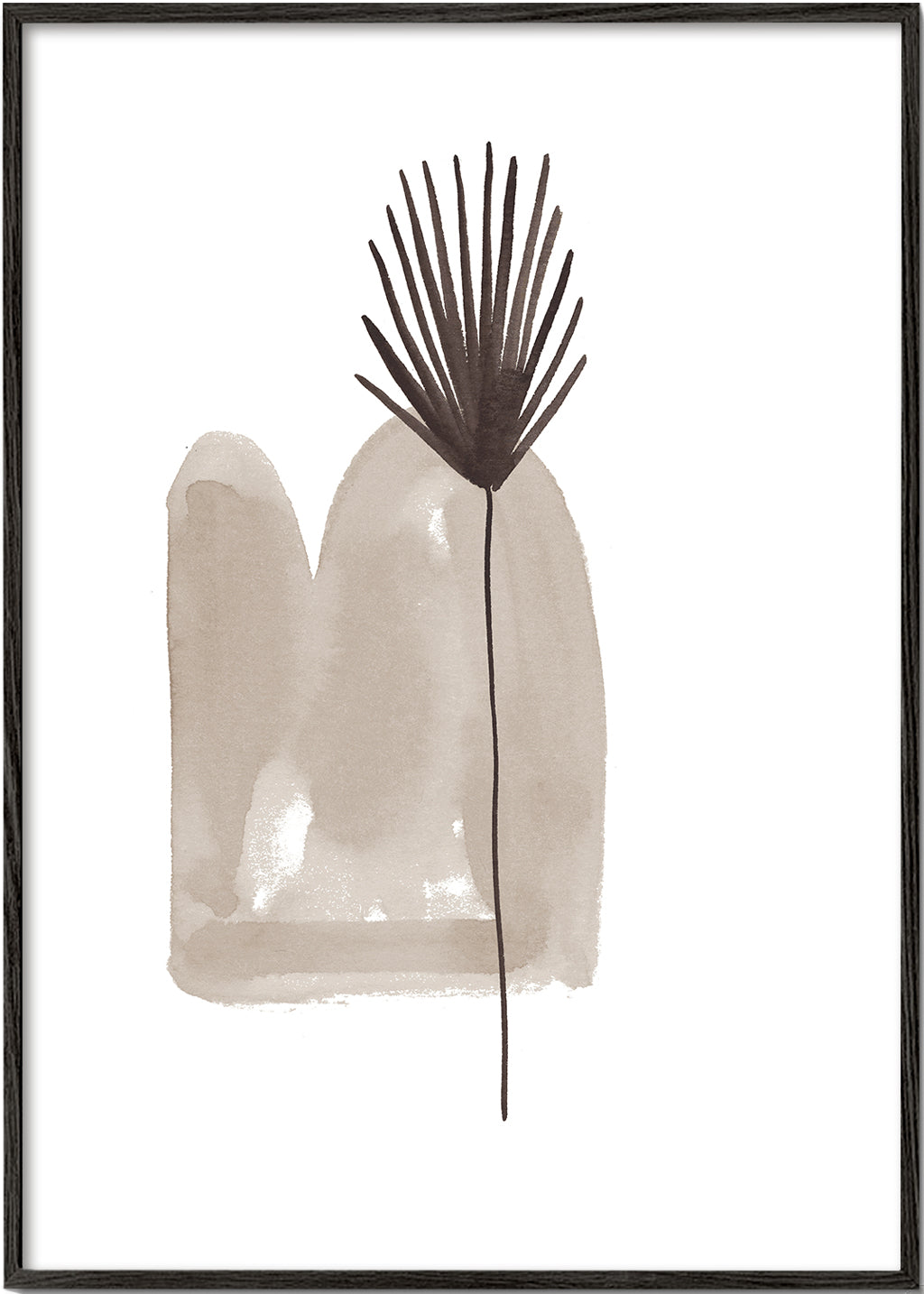 Botanický plakát: minimalistický list akvarel