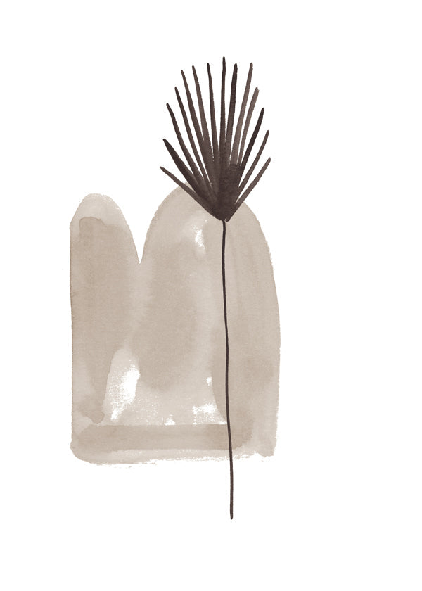 Botanický plakát: minimalistický list akvarel