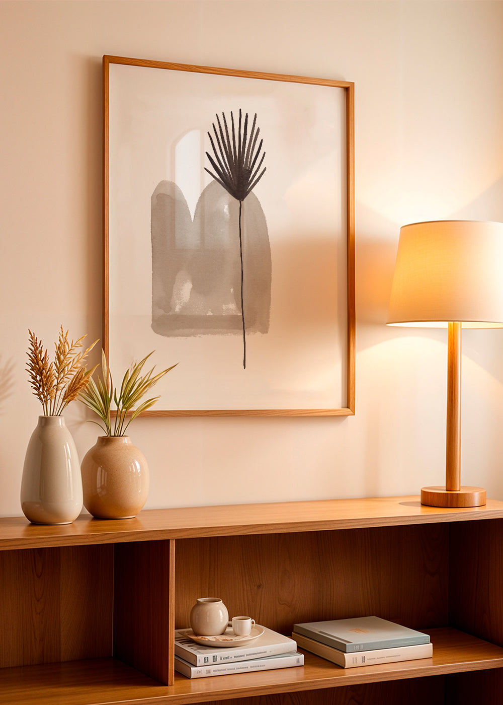 Botanický plakát: minimalistický list akvarel