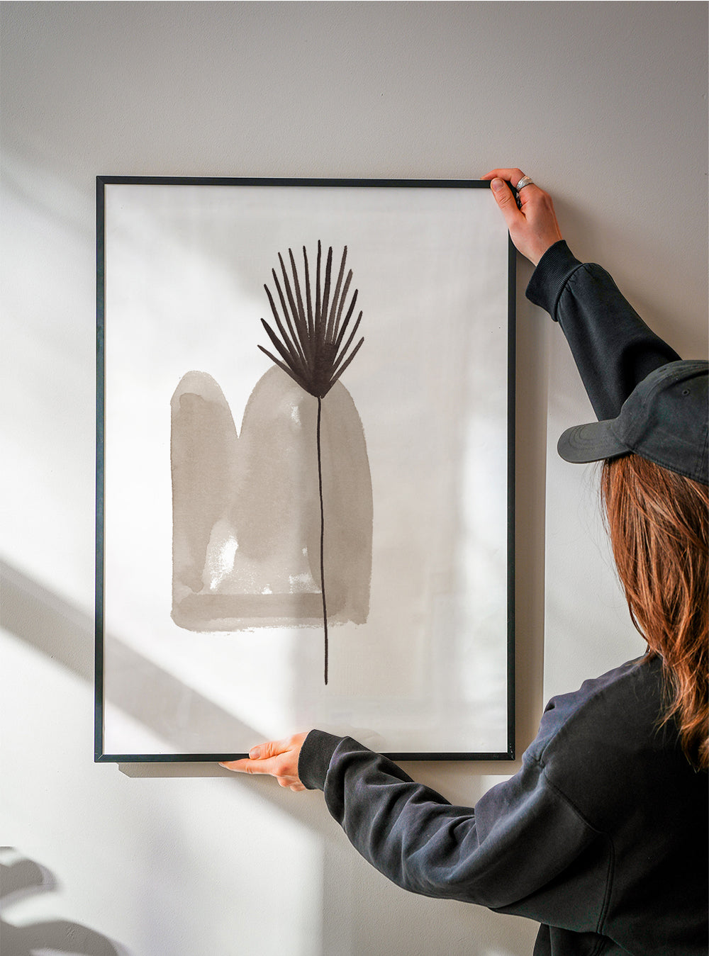 Botanický plakát: minimalistický list akvarel