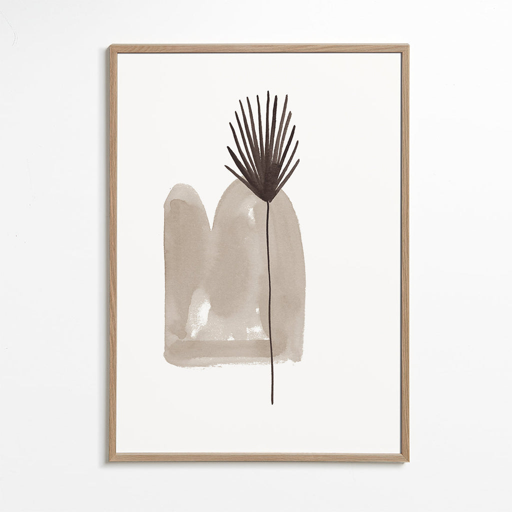 Botanický plakát: minimalistický list akvarel