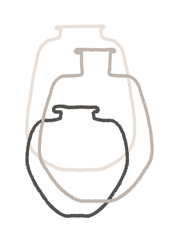 Minimalistický design liniové vázy překryté