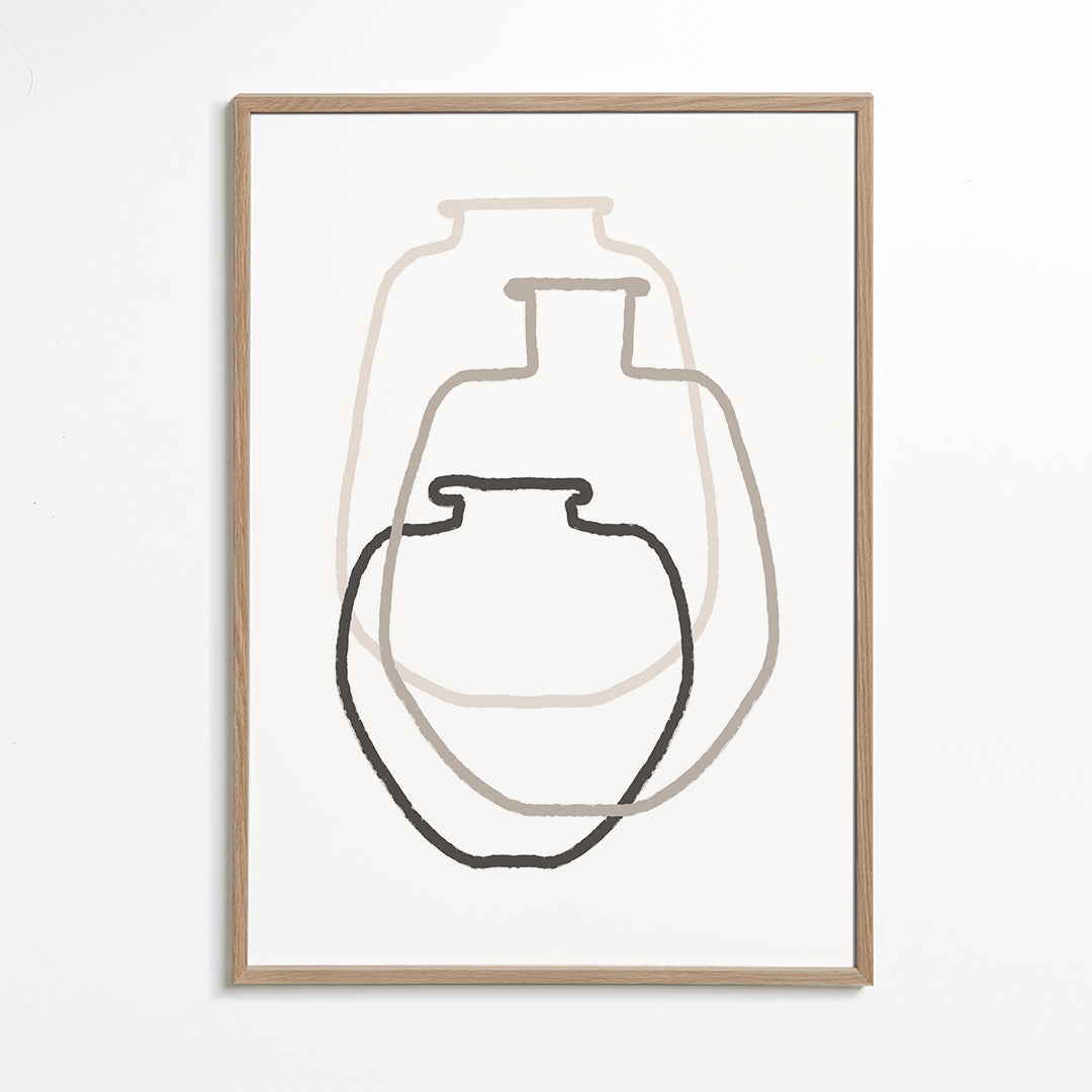 Minimalistický design liniové vázy překryté