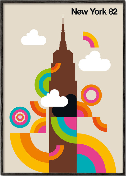 Obraz města New York 82 ve vintage stylu
