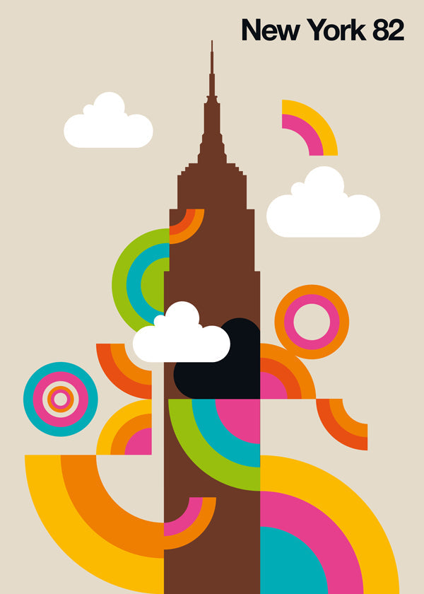 Obraz města New York 82 ve vintage stylu