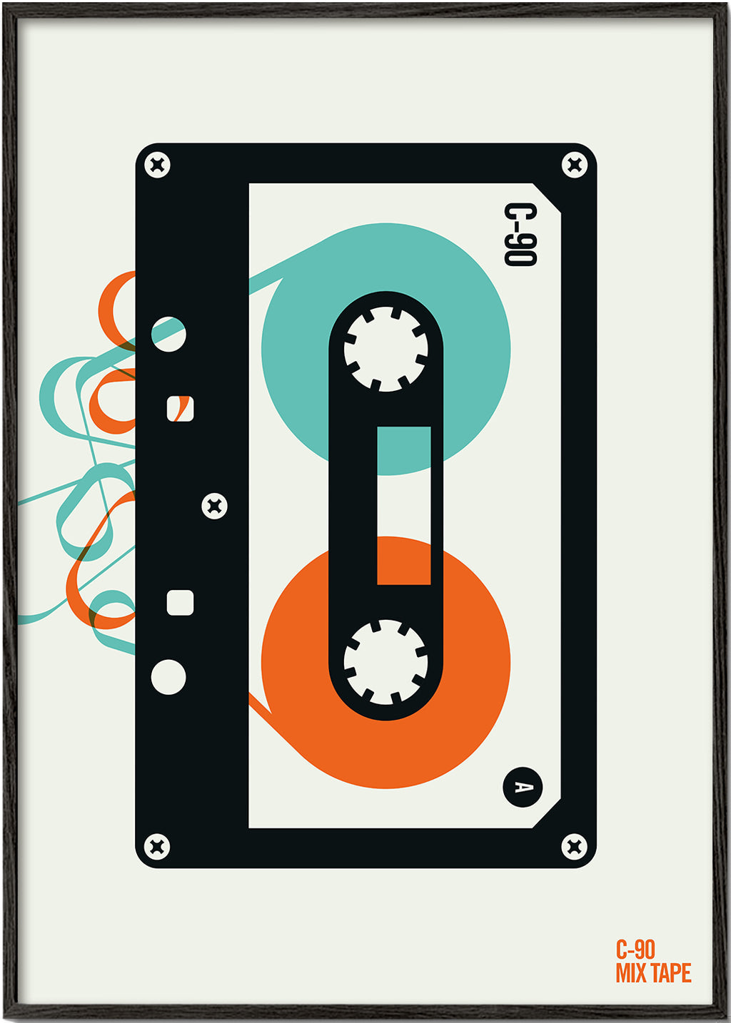 Vintage plakát Mixtape kazeta ilustrace