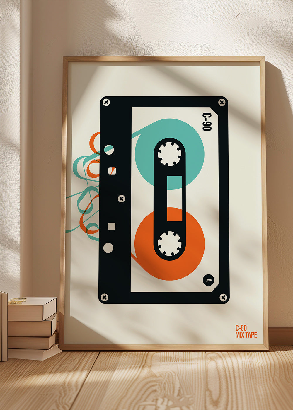 Vintage plakát Mixtape kazeta ilustrace